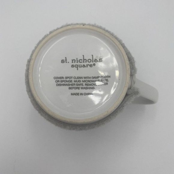 Ceramic St Nicholas Square Mug with Cozy Snowman Sweater 5" - Picture 5 of 6